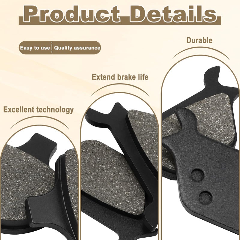 ZICOO Front & Rear Brake Pads for Harley Davidson Softail, Heritage Softail, Fatboy, Heritage Springer, Sportster 1200 883 Dyna Super Wide Glide Night Train Low Rider 1988-1999 - Image 2